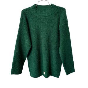 Vintage 90s Carly Blake Sweater Size Medium Green Terry Cloth Cozy NEW